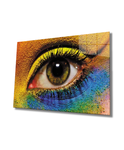 Kadınlar  Göz Makyajı Dekoratif ve Modern Cam Tablo ürün görseli