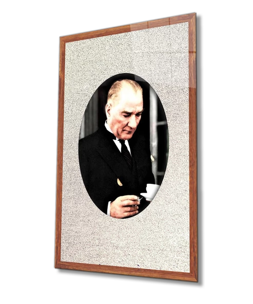 Çerçeveli Atatürk Dekoratif ve Modern Cam Tablo ürün görseli