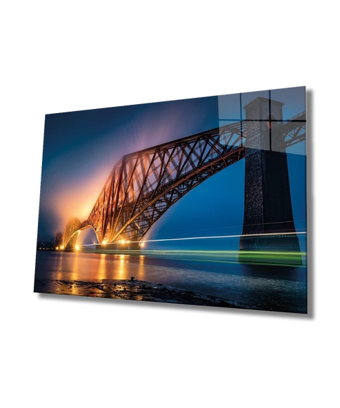 Şehir köprü Manzaralı Dekoratif ve Modern Cam Tablo Bridge City View