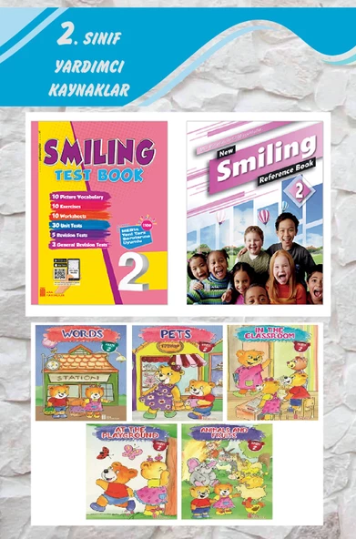 2.Sınıf Smiling Test Book +New Smiling Reference Book (2'liİ Set)+ 5 li Hikaye Seti