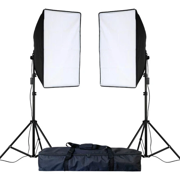 Softbox 50x70 2li Set Sürekli Işık Çanta Hediyeli