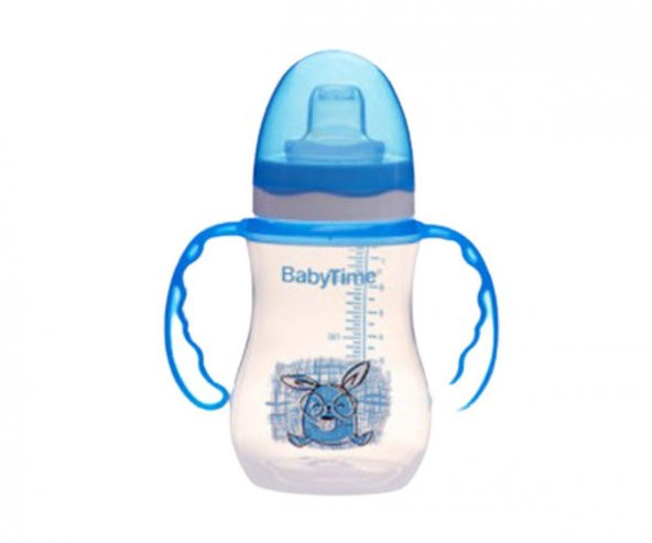 Baby Time BT105 Damla Akıtmaz Kulplu Bardak 250 Ml - Mavi
