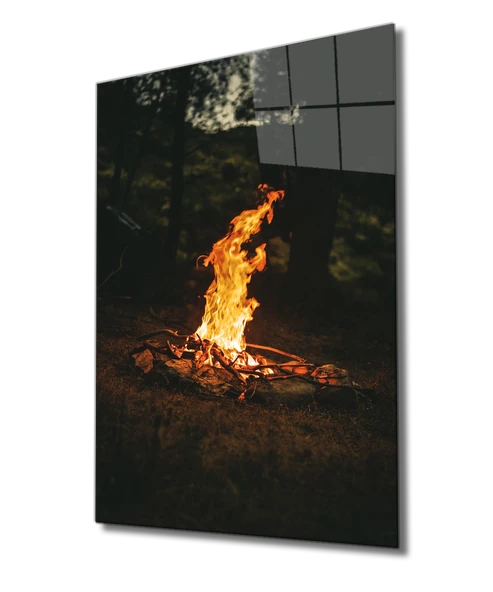 Ateş Dekoratif ve Modern Cam Tablo Fire