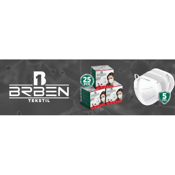 ÜRETİCİDEN BRBEN FFP2 CE SERTİFİKALI MASKE 25'Lİ - 3