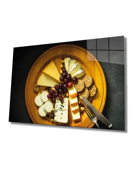 Peynir Tabağı Dekoratif ve Modern Cam Tablo