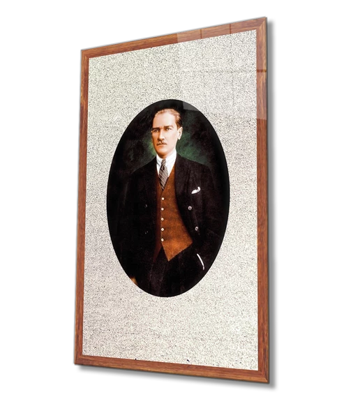 Çerçeveli Atatürk Dekoratif ve Modern Cam Tablo