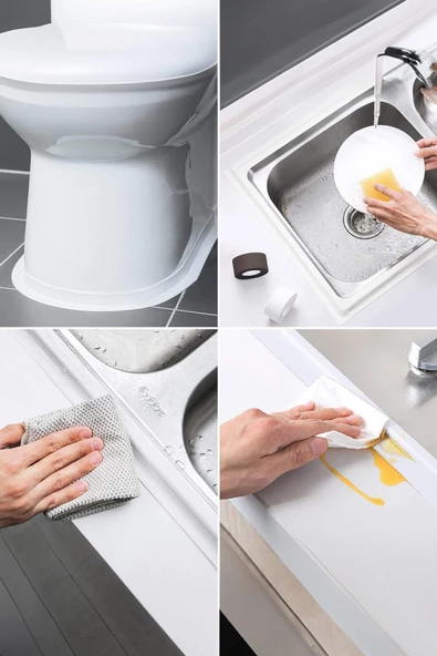 Mithra Life Su Geçirmez Kendinden Yapışkanlı Lavabo Duvar Küvet Sticker Bant MIT1132 - 6