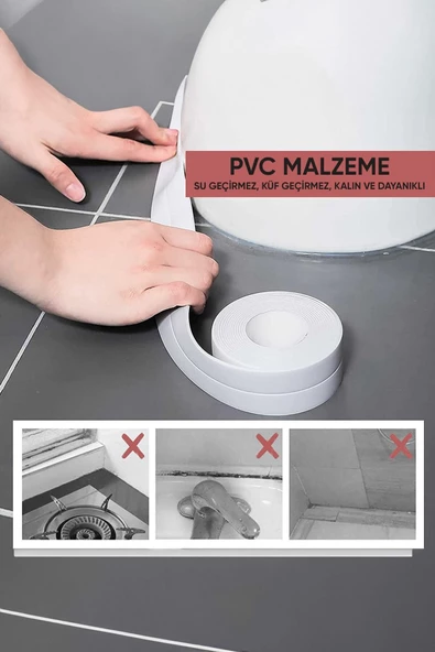 Mithra Life Su Geçirmez Kendinden Yapışkanlı Lavabo Duvar Küvet Sticker Bant MIT1132 - 3