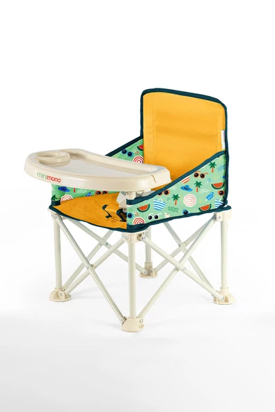 MİNİMONO Plus 0-4 Yaş Portatif Katlanır Yükseltici Mama Sandalyesi Bebek Çocuk Kamp Sandalyesi - 4