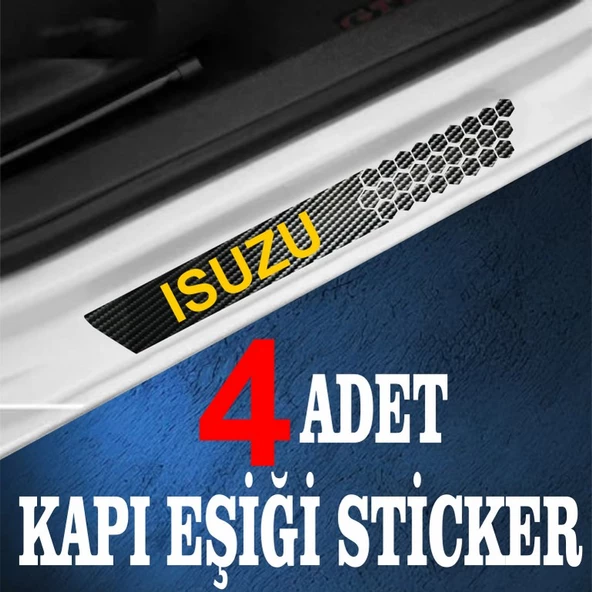 İsuzu özel Oto Kapı eşikleri Sticker Karbon 4 Adet