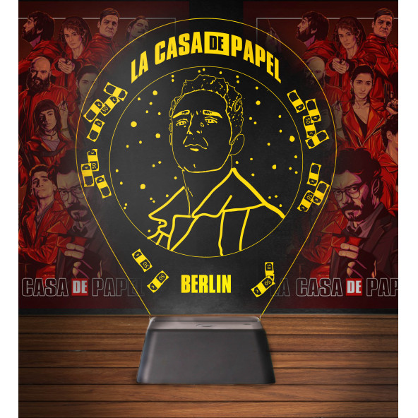 Lacasa de papel Berlin Figürlü Üç Boyutlu Doğum Günü Hediyesi Gece Lambası(LCDP1) - 1