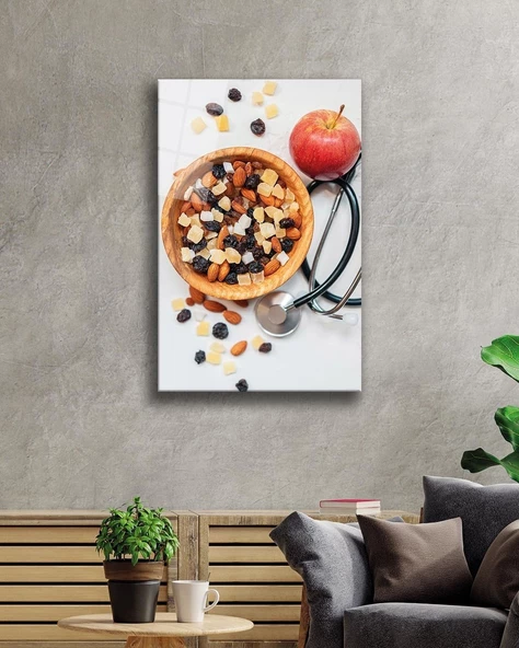Meyveler Dekoratif ve Modern Cam Tablo Fruits