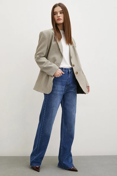 Ekose Blazer Ceket Kahve - 2