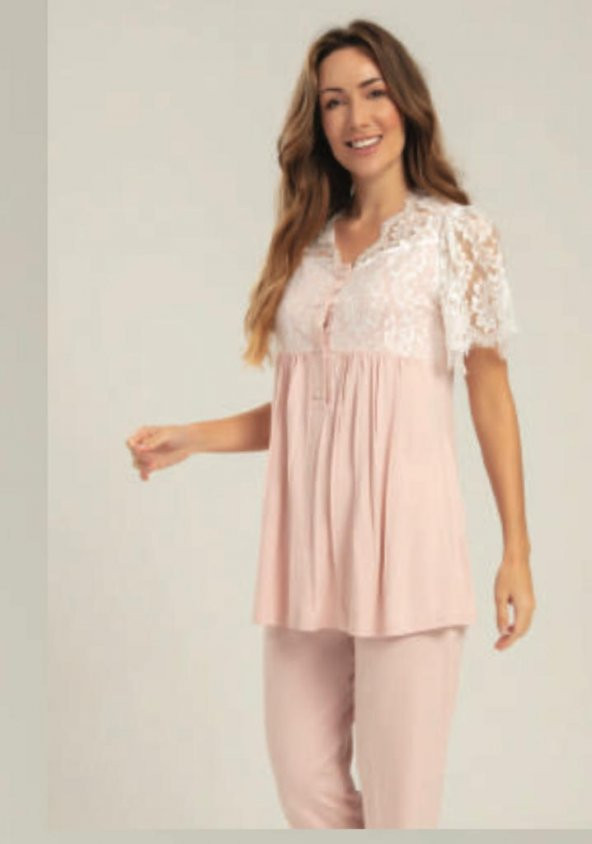 Bone Club 5210 PUDRA  Hamile Lohusa Pijama Tk - 2