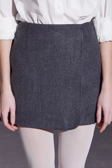 Önü Katlı Kaşe Etek Antirasit - Resim 6