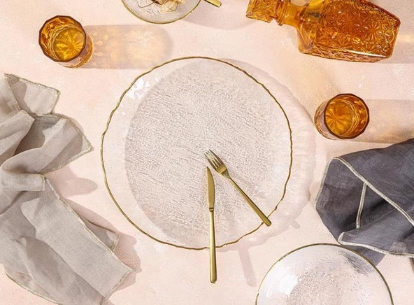 Porland New Moon Altın 32cm Cam Supla - 2