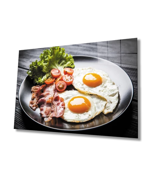 Kahvaltı Tabağı Mutfak Dekoratif ve Modern Cam Tablo