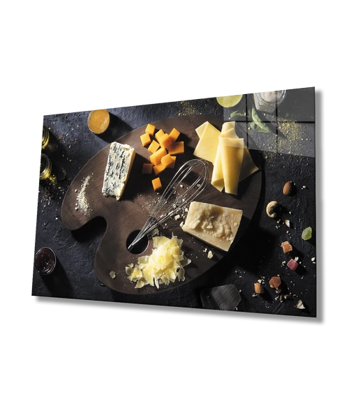 Peynir Tabağı Mutfak Dekoratif ve Modern Cam Tablo Cheese Plate Kitchen