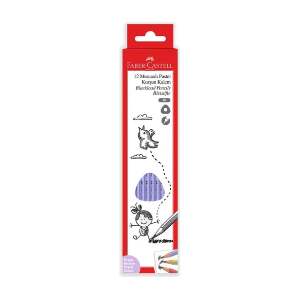 Faber Castell Kurşun Kalem Pastel Mercanlı 2B Üçgen 12'Li 5244321605000