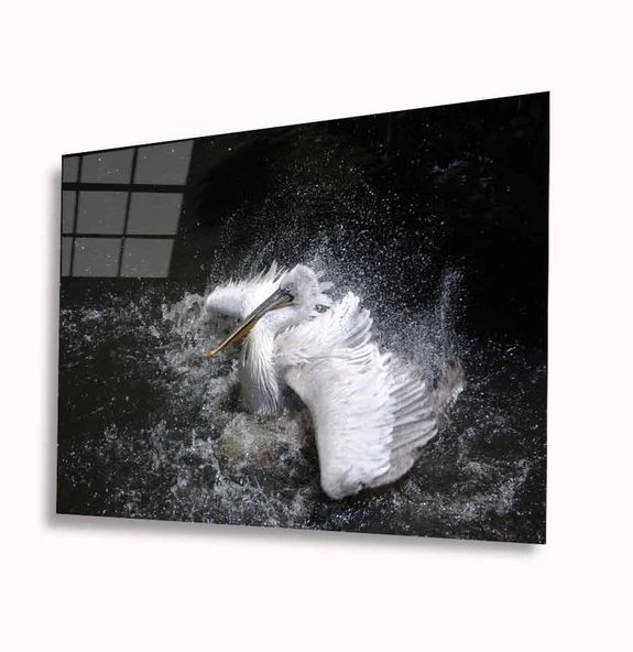 Pelikan Dekoratif ve Modern Cam Tablo ürün görseli