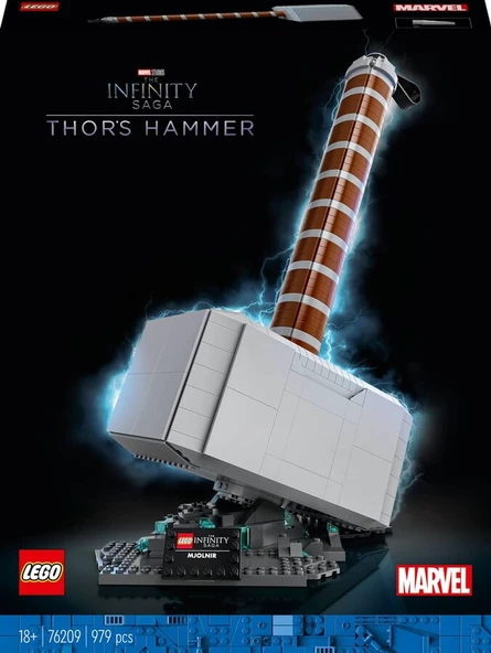 LEGO 76209 Marvel Thor un Çekici Mjölnir İçeren Koleksiyonluk Model