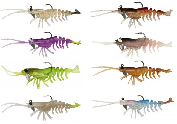 Savage Gear 3D Shrimp RTF 12.5 cm 14 gr 2 Adet  Plum Chartreuse