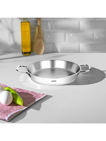 Nehir Silver İndüksiyon Uyumlu Çelik Kapaksız Omlet Sahan Set 16-18-20cm - 2