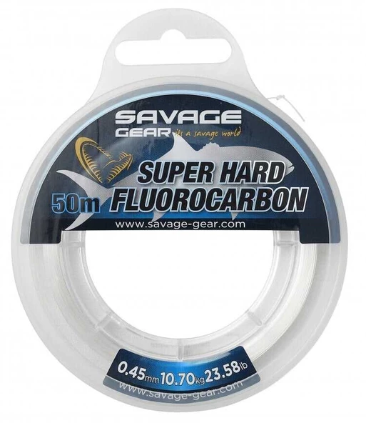 Savage Gear Super Hard Fluorocarbon 50 M Clear  0.45 MM 10.70 KG 23.58 LB