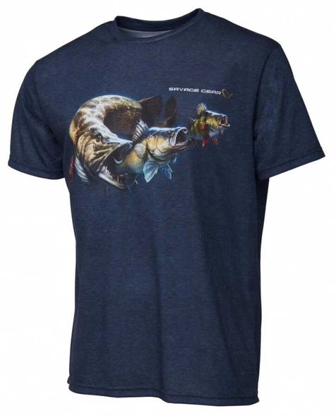 Savage Gear Cannibal T-Shirt Blue Melange  M