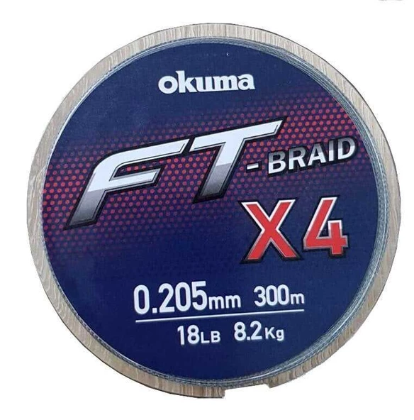 Okuma Ft-*4 Braided Line 300 mt Grey Örgü İp  0,235mm