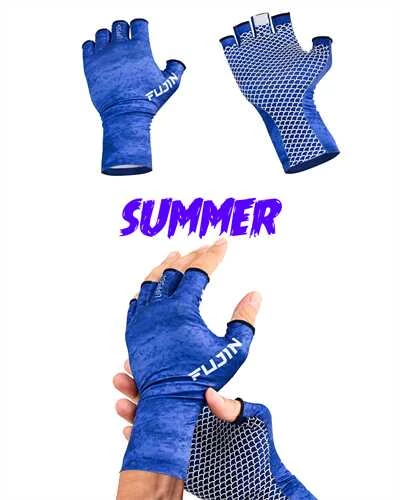 Fujin Pro Angler Summer Gloves Blue  L/XL