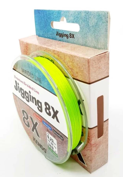 Kendo Jigging 8X Flash 300 mt Örgü İp (FLUO GREEN)  0,23 mm - 2