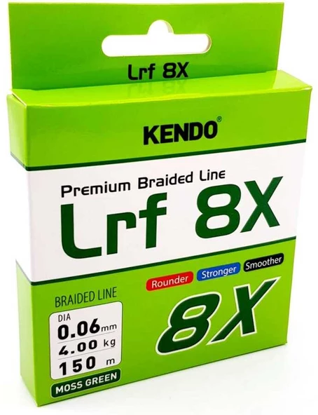 Kendo Lrf 8X Fighting 150 mt mm Örgü ip (Moss Green)  0,06 mm