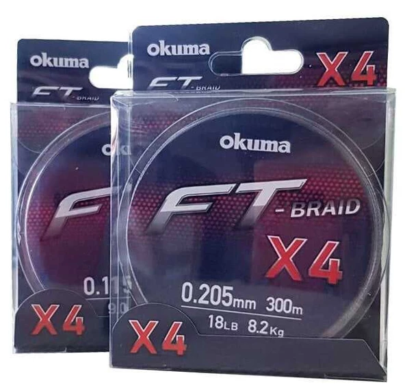 Okuma Ft-*4 Braided Line 300 mt Grey Örgü İp  0,280mm - 2