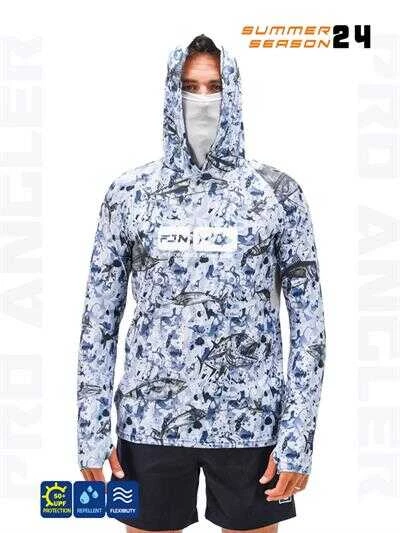 Fujin Pro Angler S24 Buff&Hoodie Black Fish Small (S)