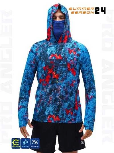 Fujin Pro Angler S24 Buff&Hoodie Red Reef  XXLarge (XXL)