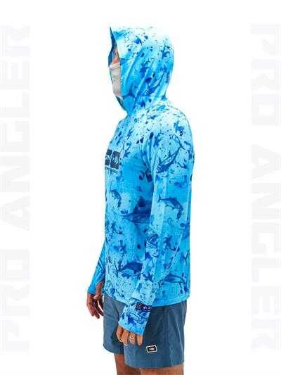 Fujin Pro Angler S24 Buff&Hoodie Blue Fish  Large (L) - 3