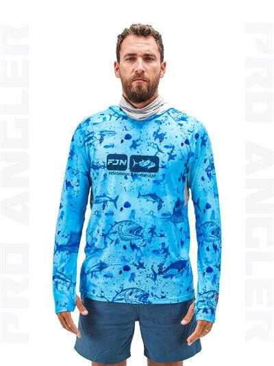 Fujin Pro Angler S24 Buff&Hoodie Blue Fish  Large (L) - 2