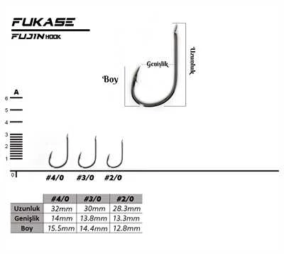Fujin Fukase Düz Olta Kancası  #3/0 - 2