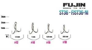 Fujin ST36 Üçlü Maket Balık iğnesi Nickel  18 no - 2