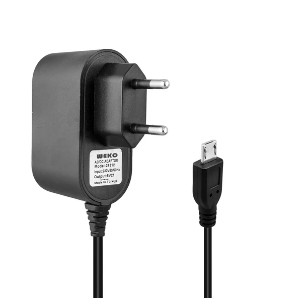 5 VOLT - 1 AMPER MICRO USB UÇLU YERLİ ÜRETİM PRİZ TİPİ ADAPTÖR (4694)