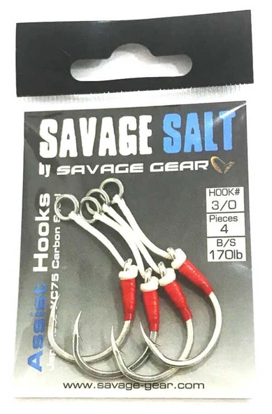 Savage gear Eyed Asist Hook  4 Adet  5-0 Single 250lbs - Resim 2
