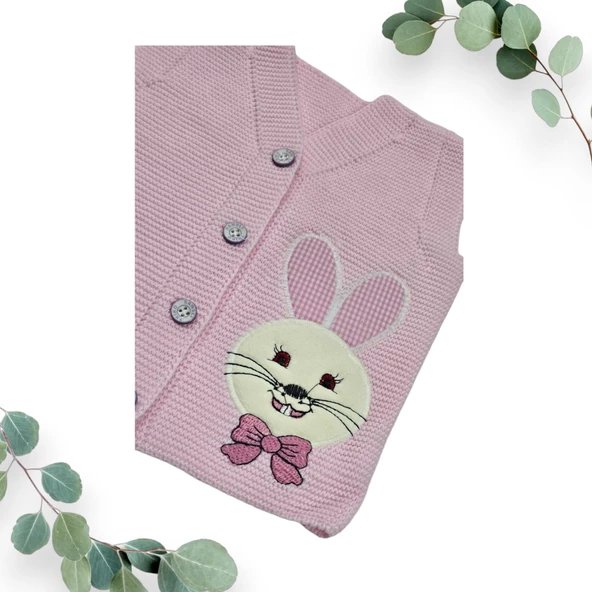 Tavşan Nakışlı Kız Çocuk Yelek - 7