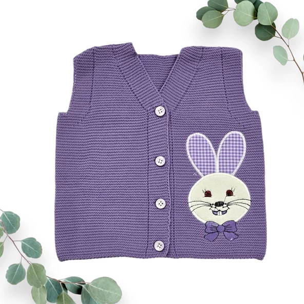 Tavşan Nakışlı Kız Çocuk Yelek - 2