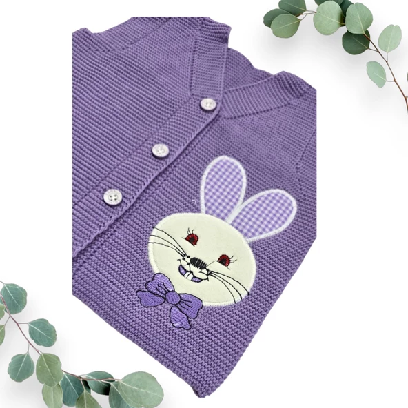 Tavşan Nakışlı Kız Çocuk Yelek - 3