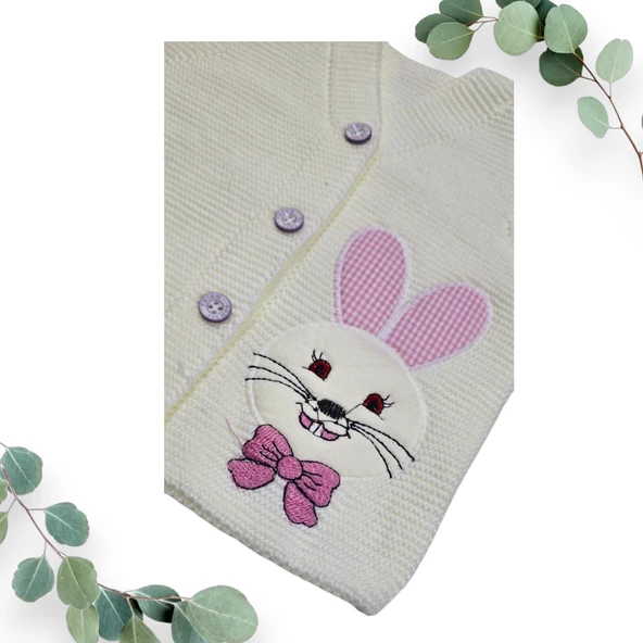 Tavşan Nakışlı Kız Çocuk Yelek - 5