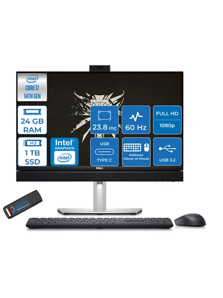Optıplex 7420 Plus Intel® Core™ I7 14700 24GB Ddr5 1tb SSD 23.8" Fhd Windows 11 Pro All In One Bilgisayar N005O7420AIOPEMEAP06 + Zettaçanta ürün görseli
