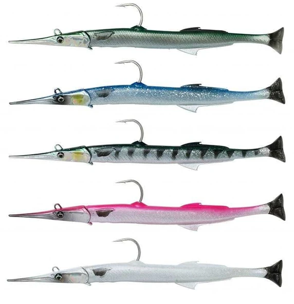 Savage gear Needlefish Pulsetail 2+1 23 cm 55g Sahte Balık  Pearl White Silver