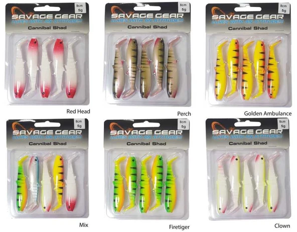 Savage gear Cannibal 8cm 5 Adet Sahte Balık  Read Head - Resim 2