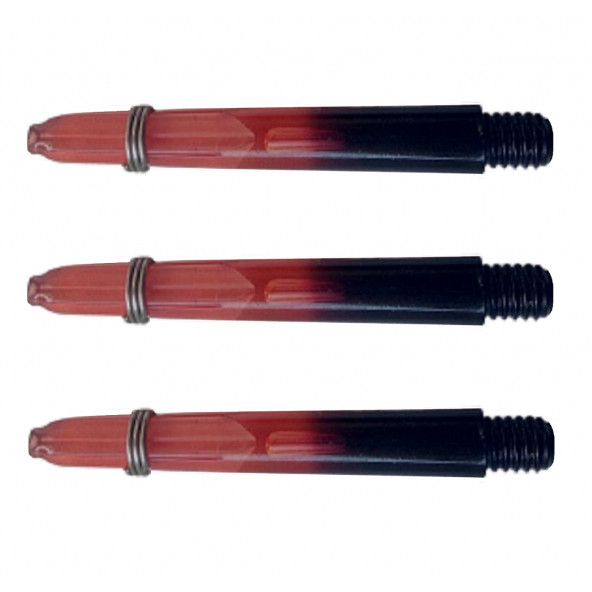 15 Adet (5 Takım) 35 mm Short-Kısa 2BA Şeffaf Dart Şaft-Shaft, Kırmızı-Siyah DARTSAN